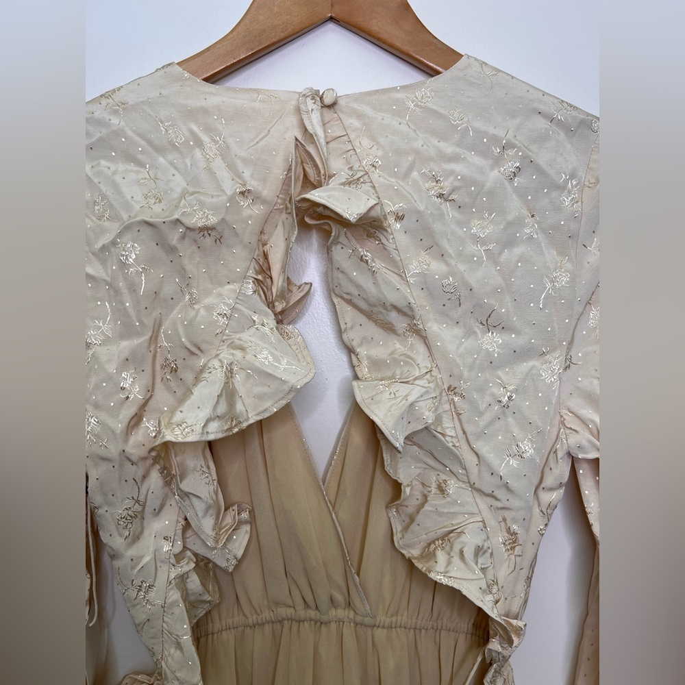 REVOLVE Tularosa Cream Ruffle Mini Dress Open Back Bridal Engagement Boho S NWT - Picture 10 of 12